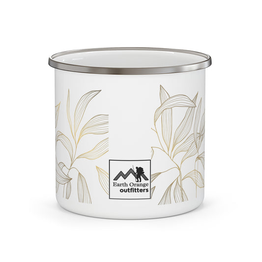 Enamel Mug - Neutral Botanical Leaves Camping Mug