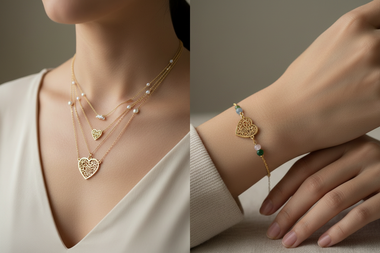 Gold plated, Stainless Steel engraved jewelry pieces 