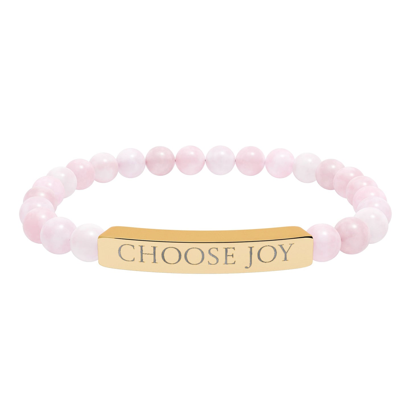 Natural Stone Stretch Bracelet Engraved 'Choose Joy'