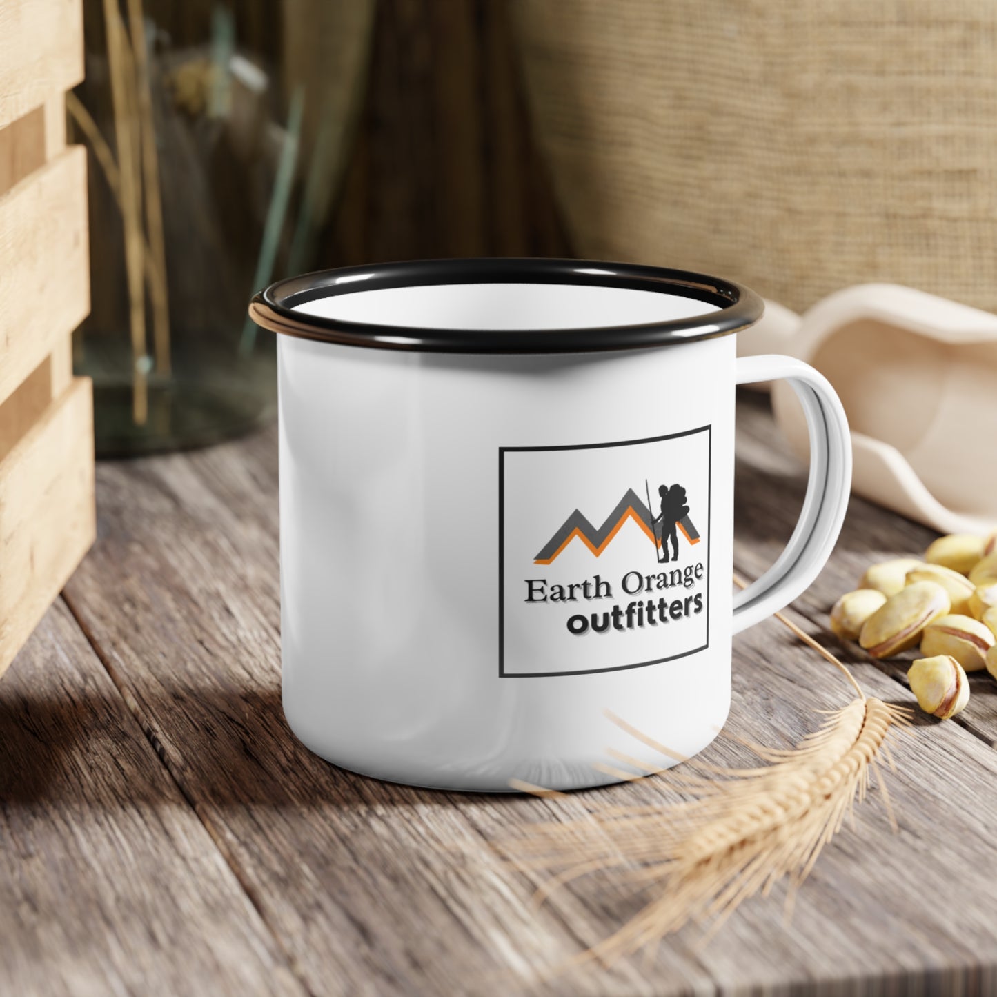 Enamel Camp Cup - Earth Orange Outfitters Logo