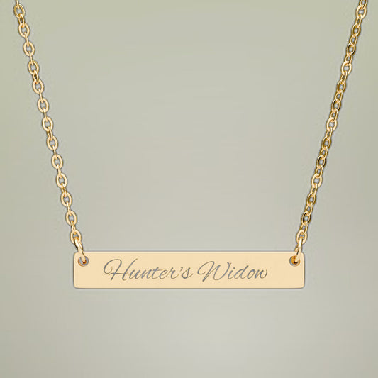 Hunter’s Widow Engraved Necklace Pendant