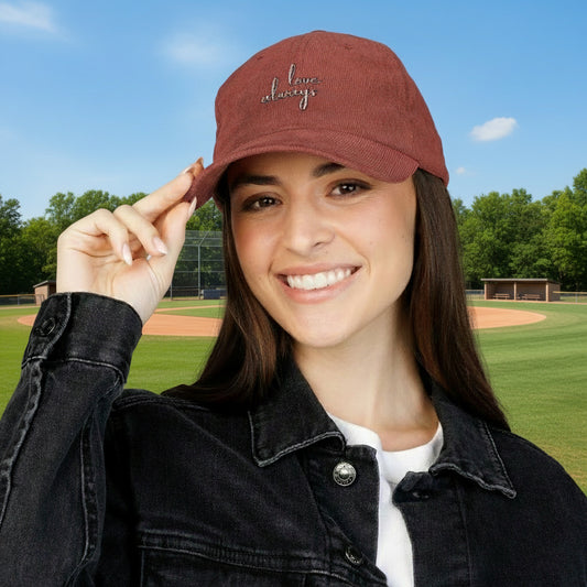 Cap Vintage Corduroy – love always with leopard bow