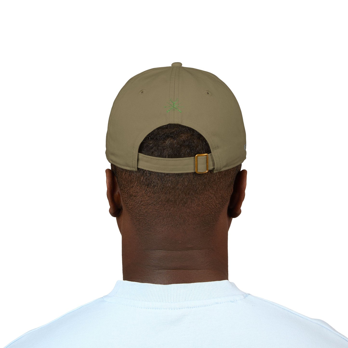 Organic Embroidered Cap — "Aim True" Green Leaf Hunter's Hat