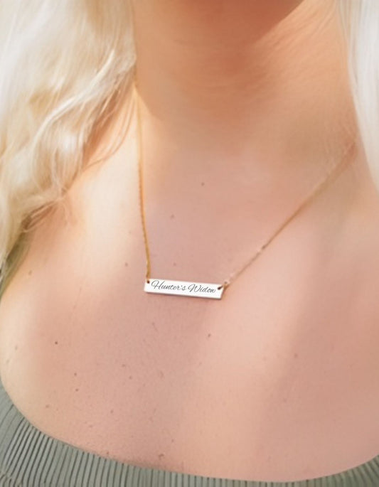 Hunter’s Widow Engraved Necklace Pendant