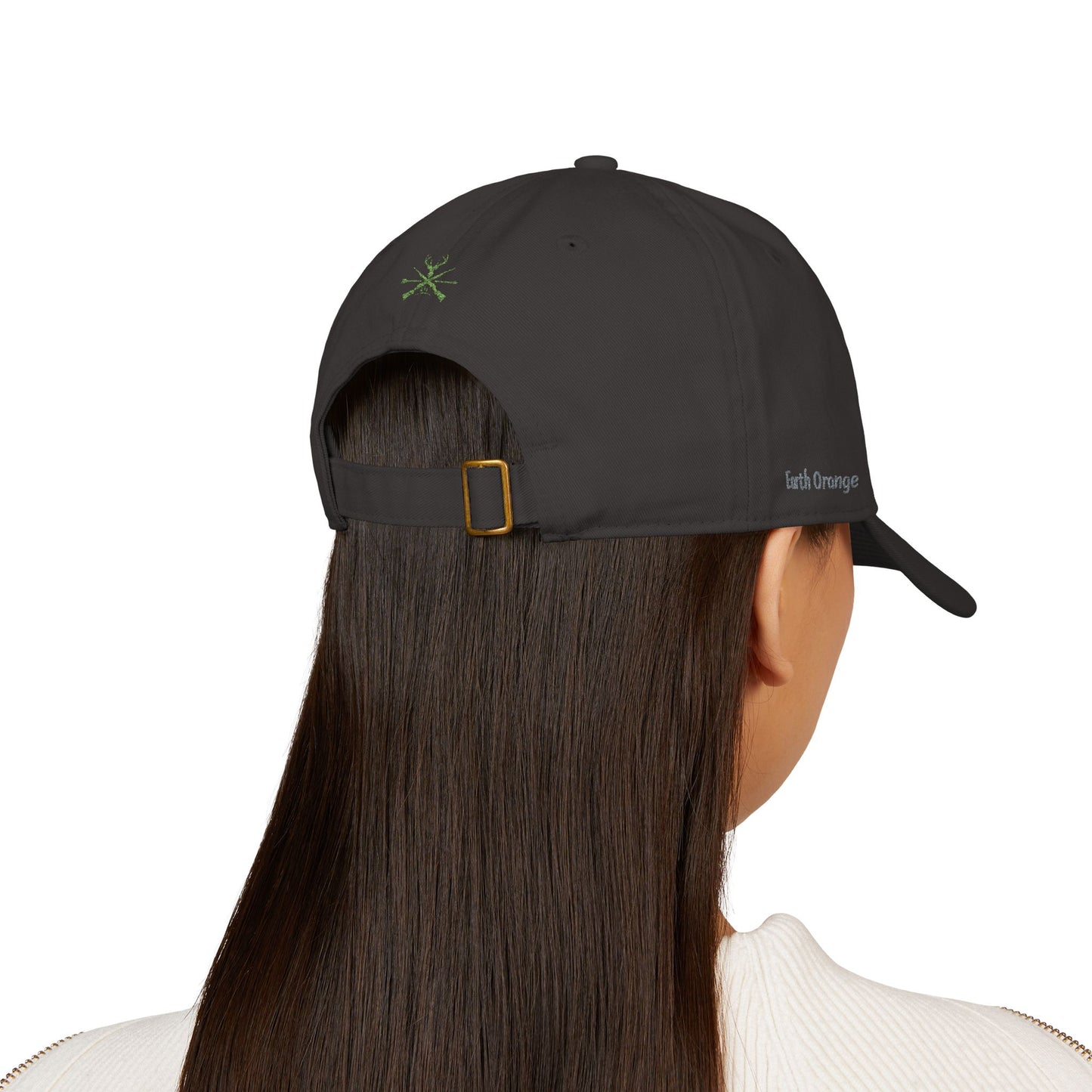 Organic Embroidered Cap — "Aim True" Green Leaf Hunter's Hat