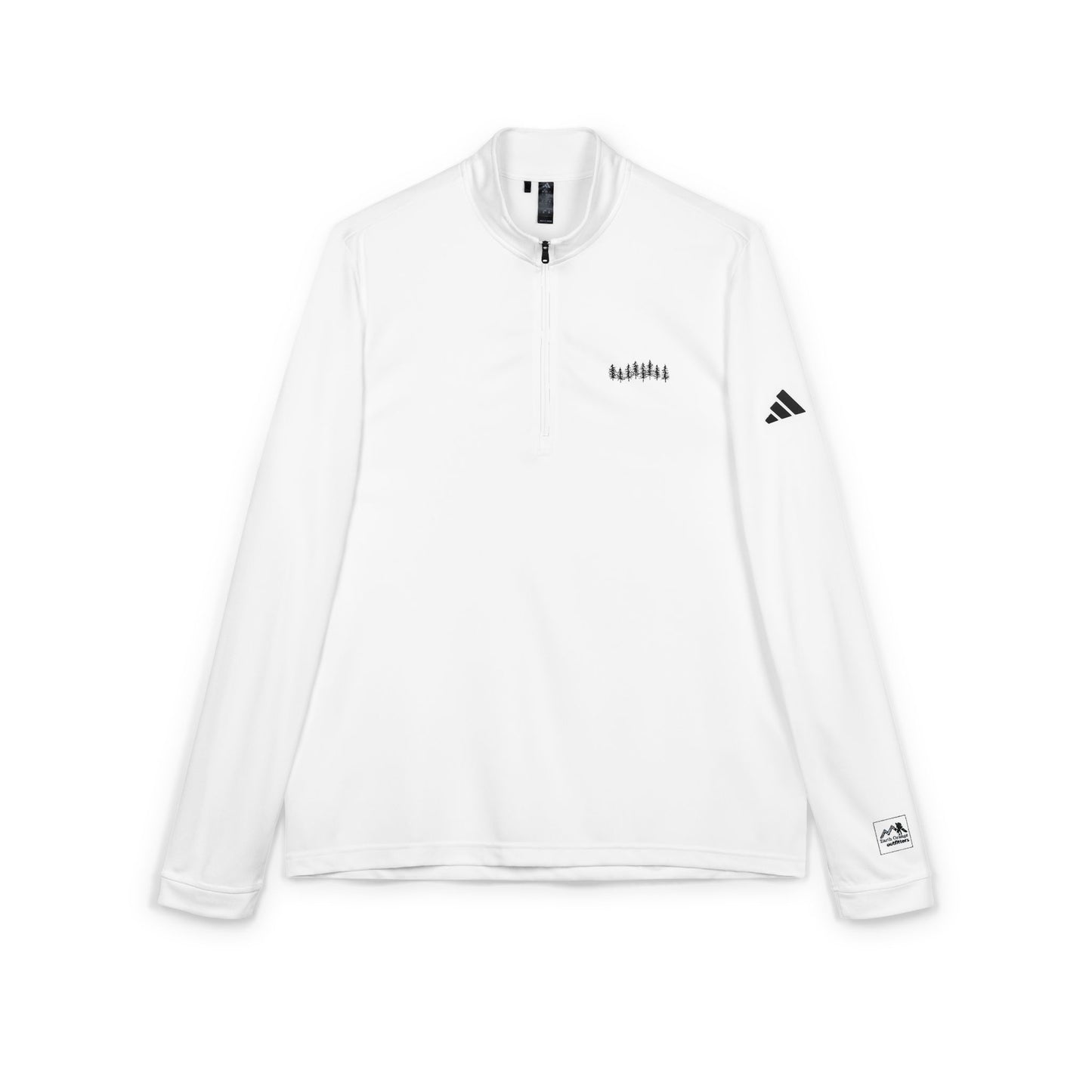 Quarter-Zip Jacket - Adidas Embroidered EOO Logo Lightweight Athletic Pullover