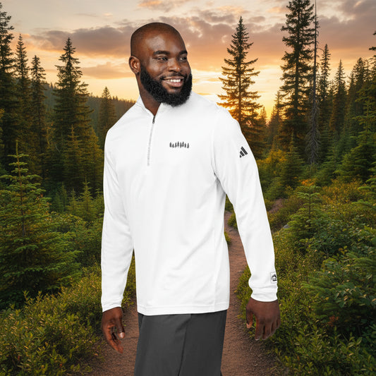 Quarter-Zip Jacket - Adidas Embroidered EOO Logo Lightweight Athletic Pullover