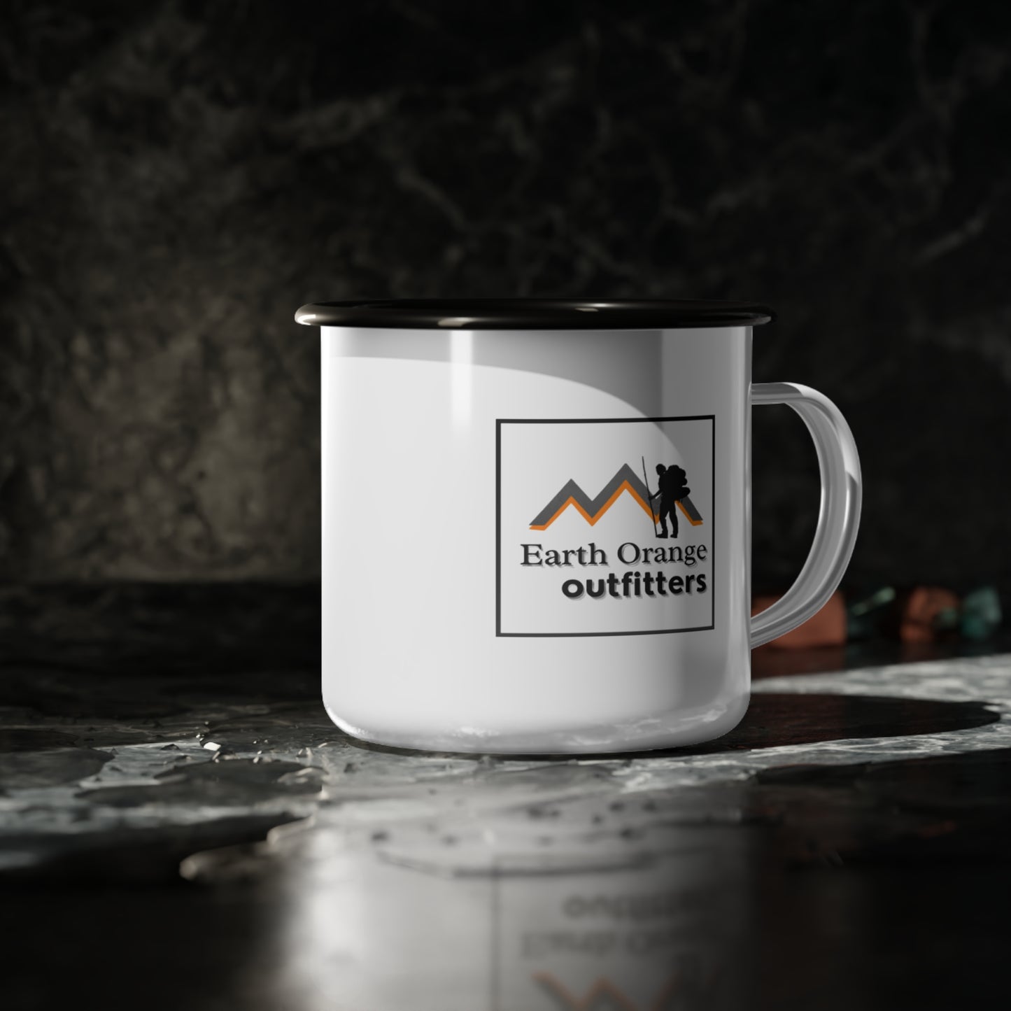 Enamel Camp Cup - Earth Orange Outfitters Logo