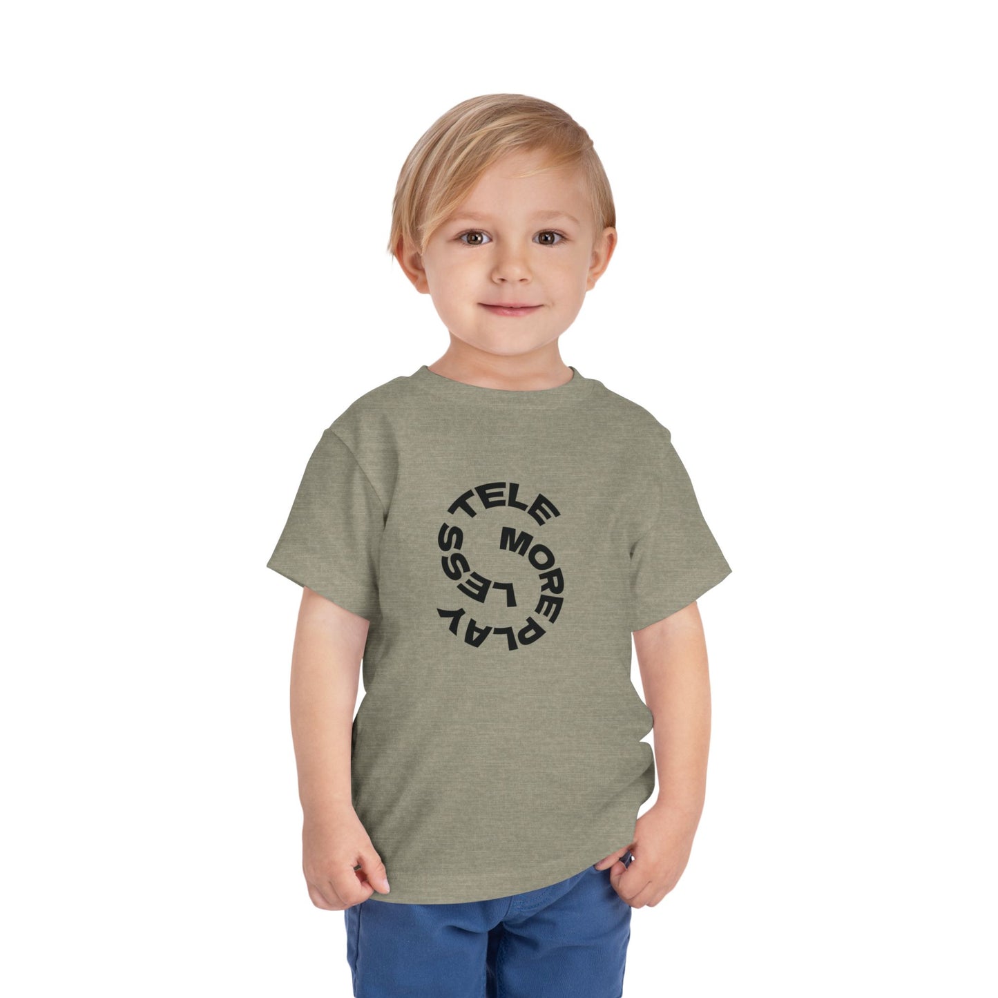 Toddler Tee —  Less Tele' More Play Front / 'Touch Dirt' Back Graphic
