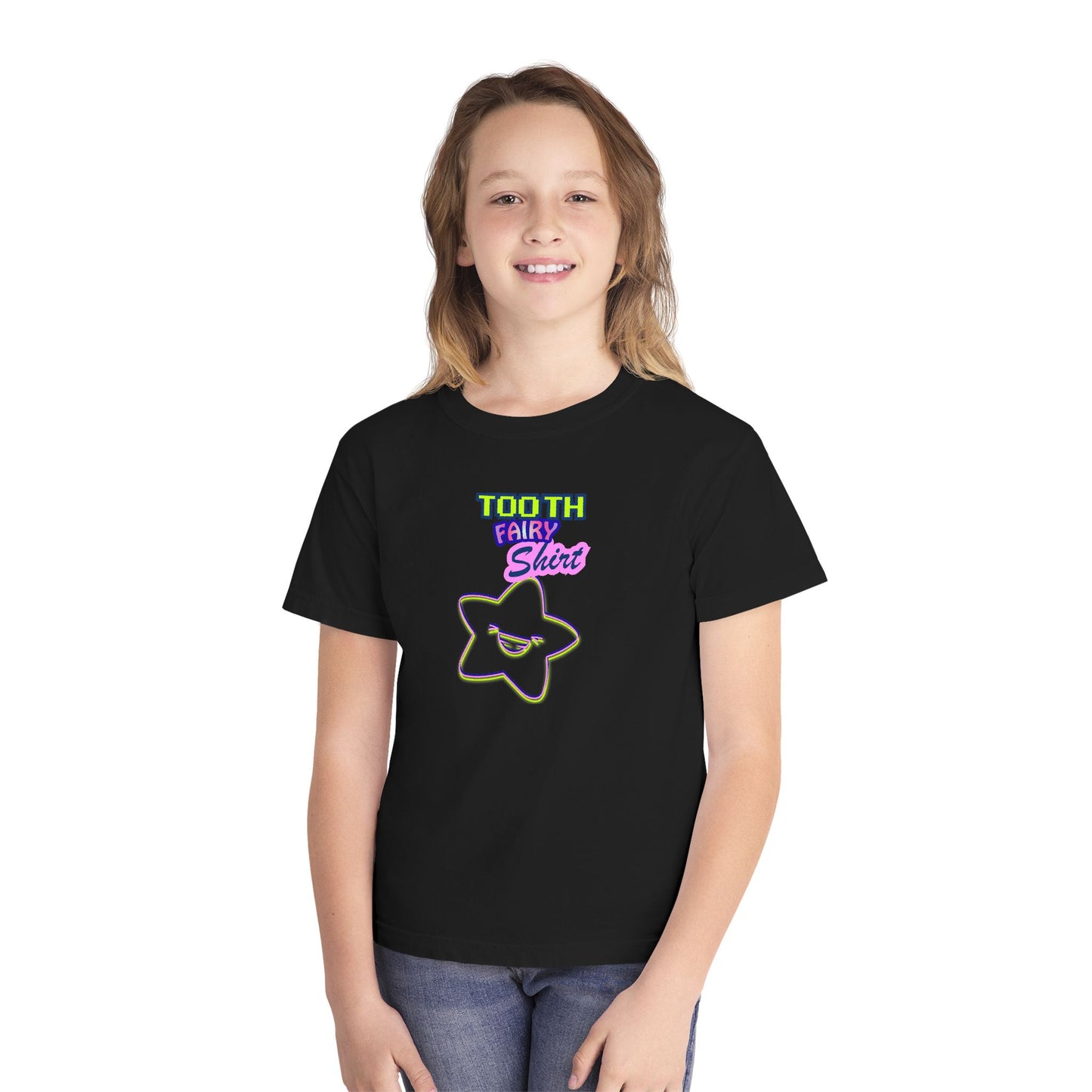 Youth Tee - 'Tooth Fairy Shirt' Cute Star Design (Kid's Bedtime Shirt)