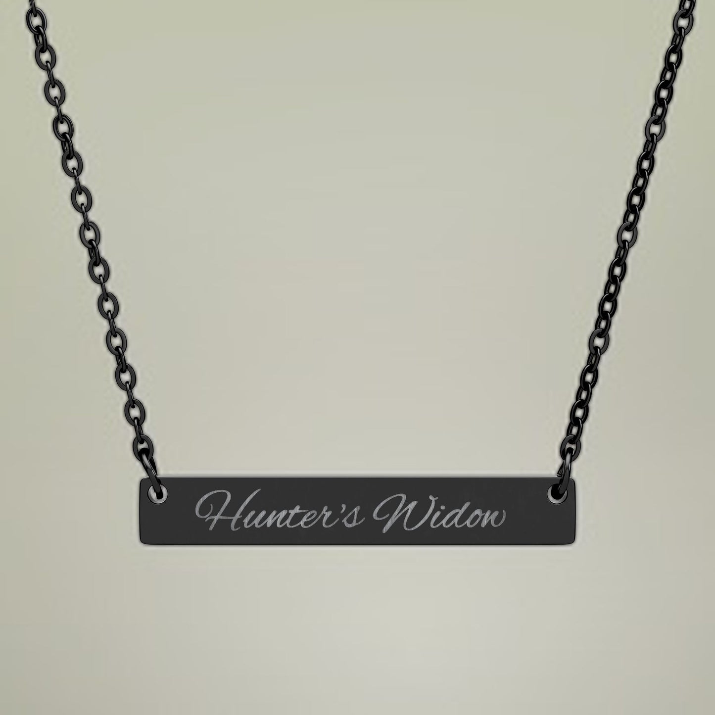 Hunter’s Widow Engraved Necklace Pendant