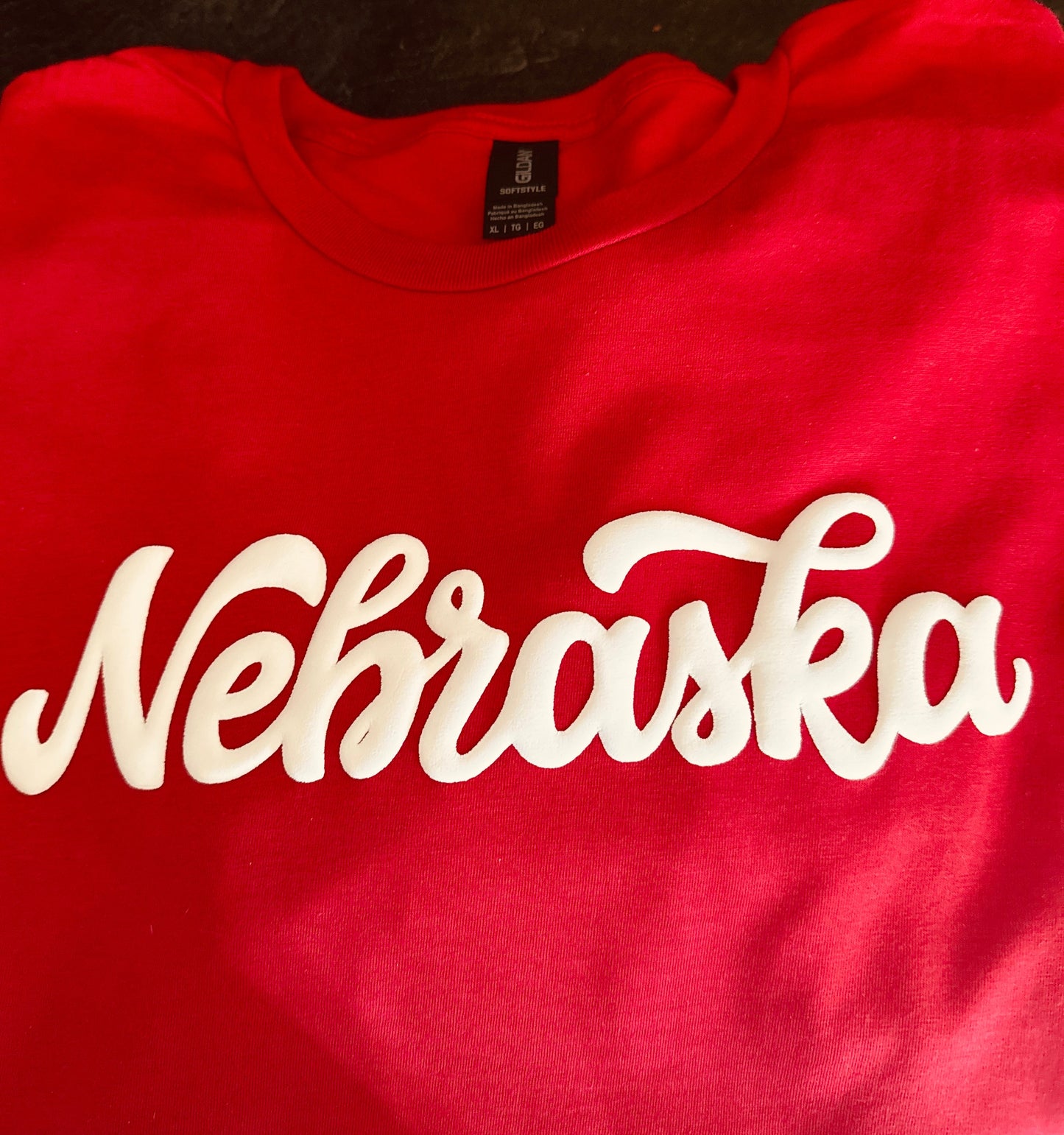 Nebraska Script Puff Print Sweatshirt
